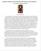 Practice Passage: Non Fiction – 4Th Grade The Evolution Of Wonder Woman