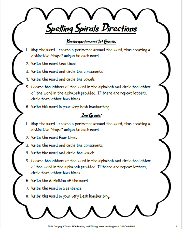 Spelling Spirals | This Resource Is Great For Grades Pk-2.