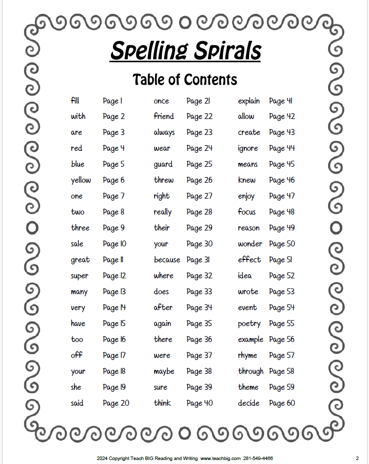 Spelling Spirals | This Resource Is Great For Grades Pk-2.