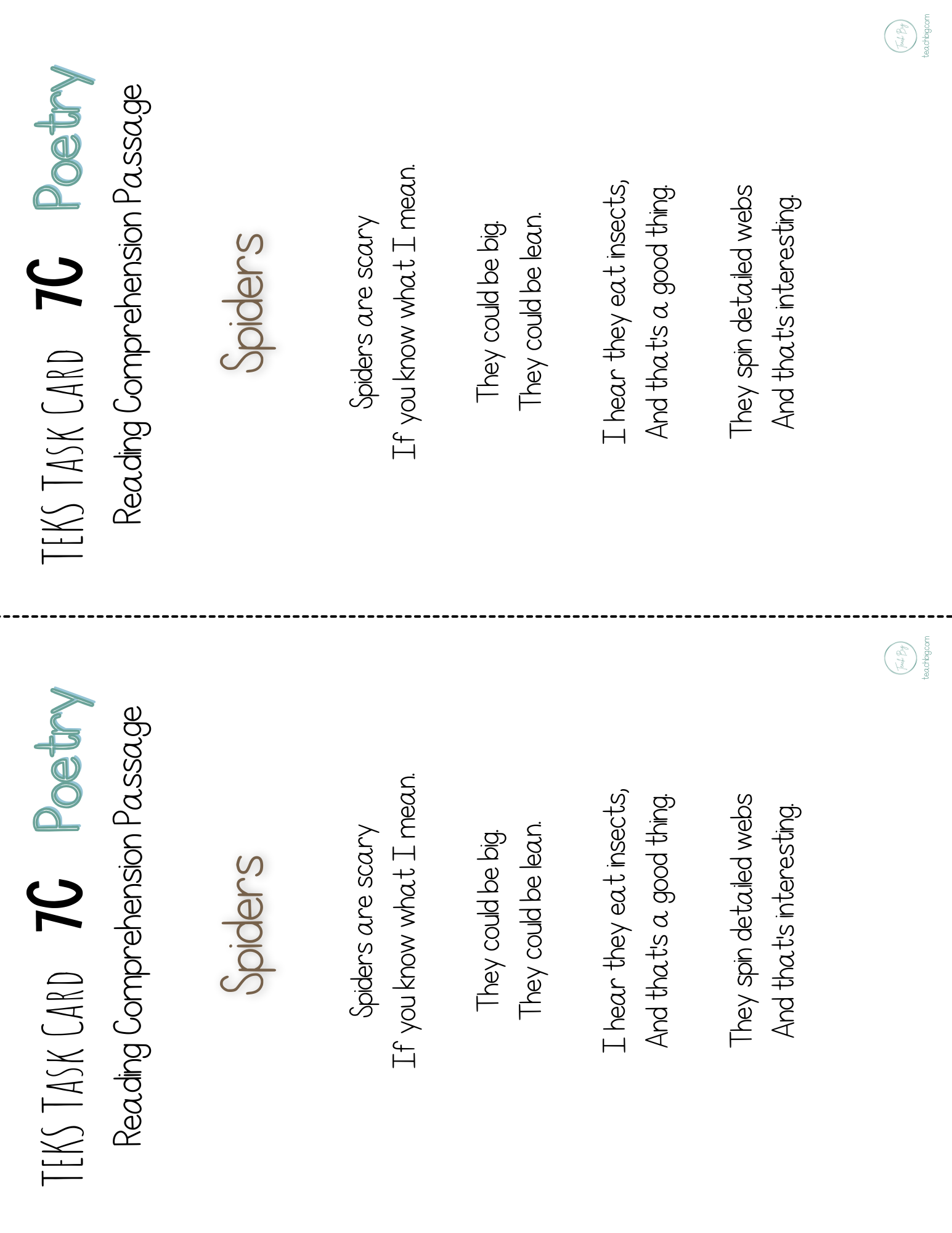 Teks Task Cards:  7C Science Set 1