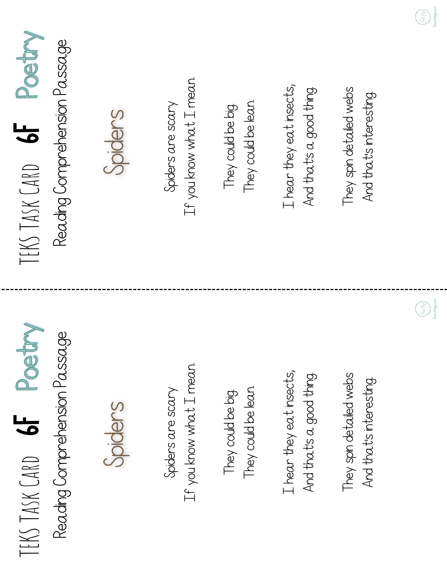 Teks Task Cards:  6F Science Set 1