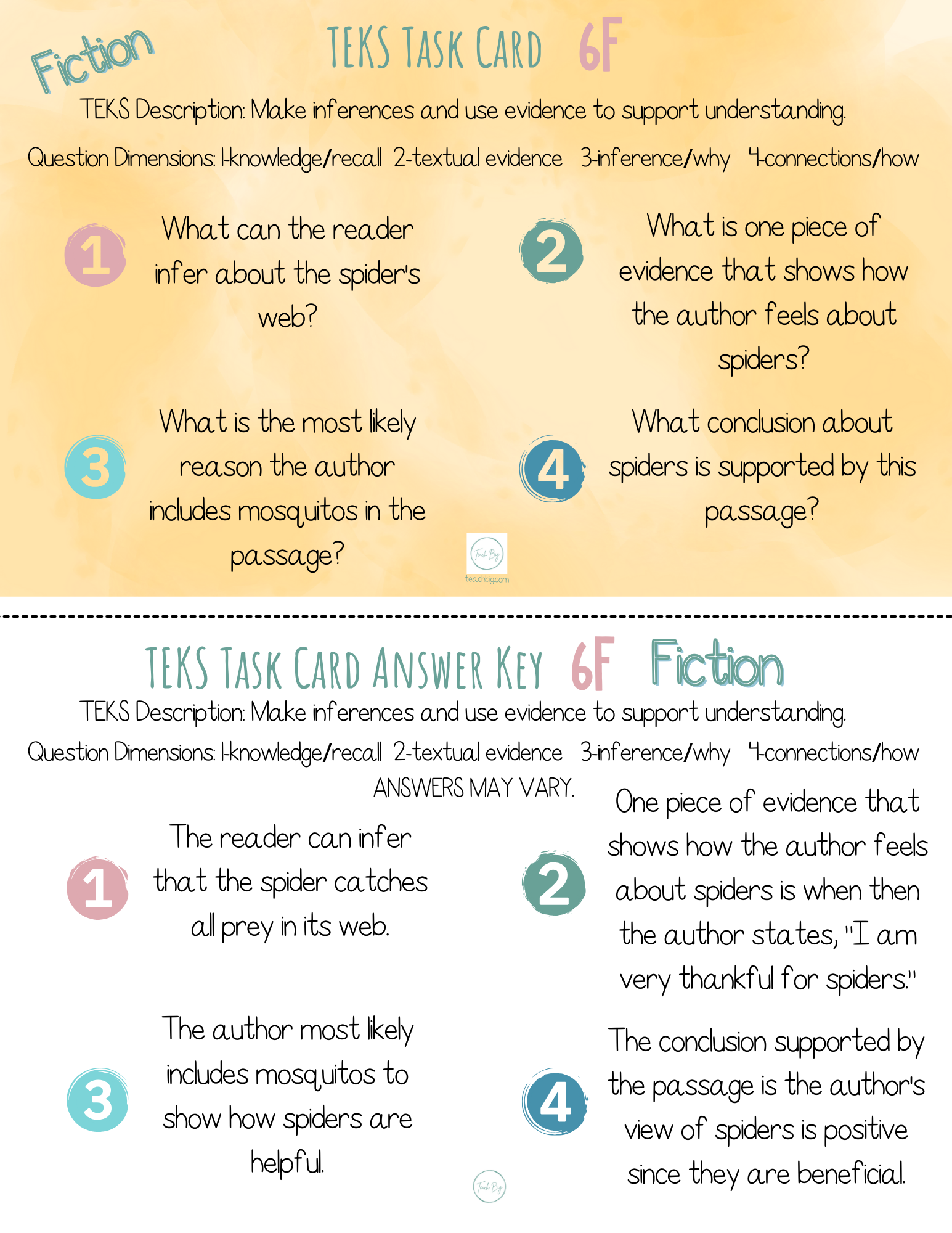 Teks Task Cards:  6F Science Set 1