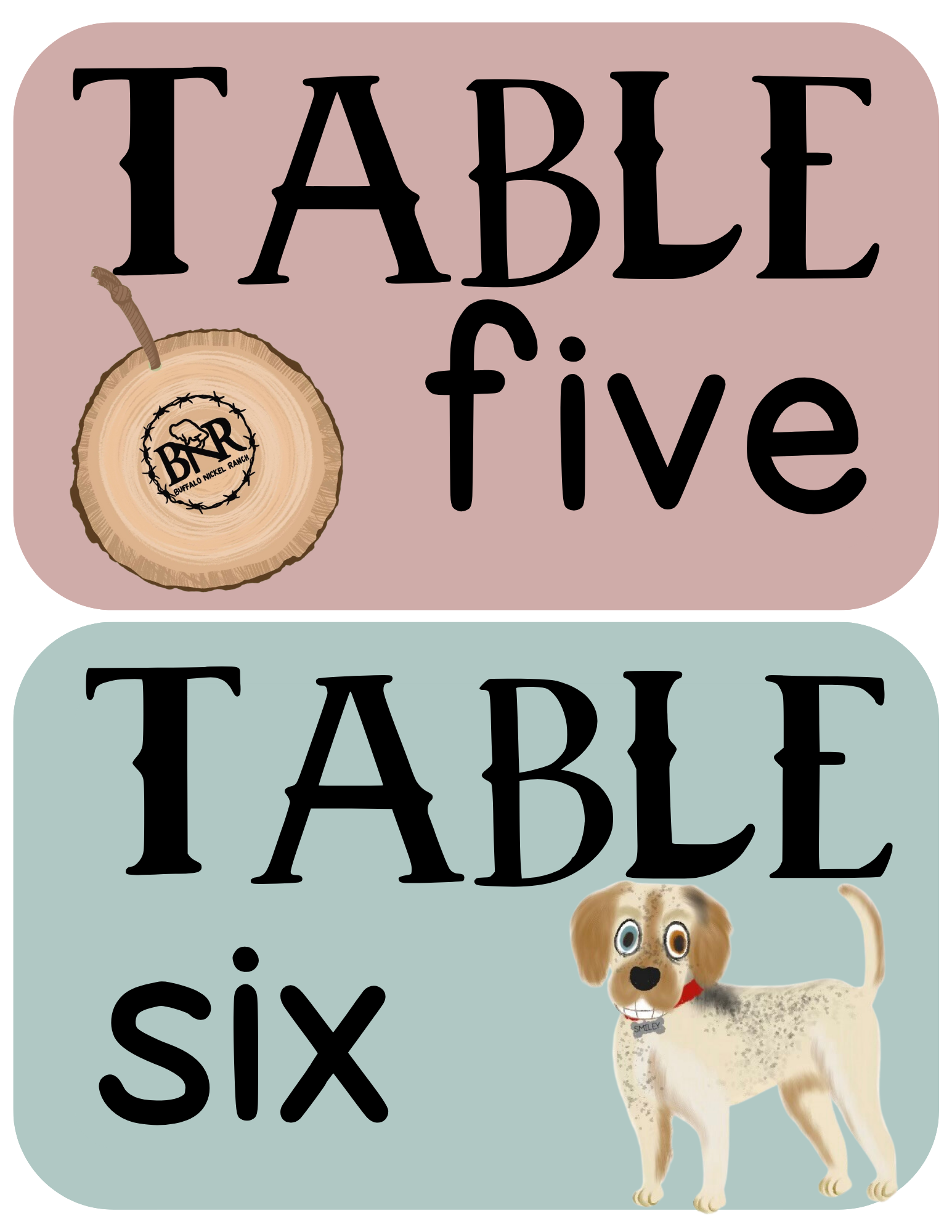 Drawer/Table Labels | Buffalo Nickel Ranch Theme