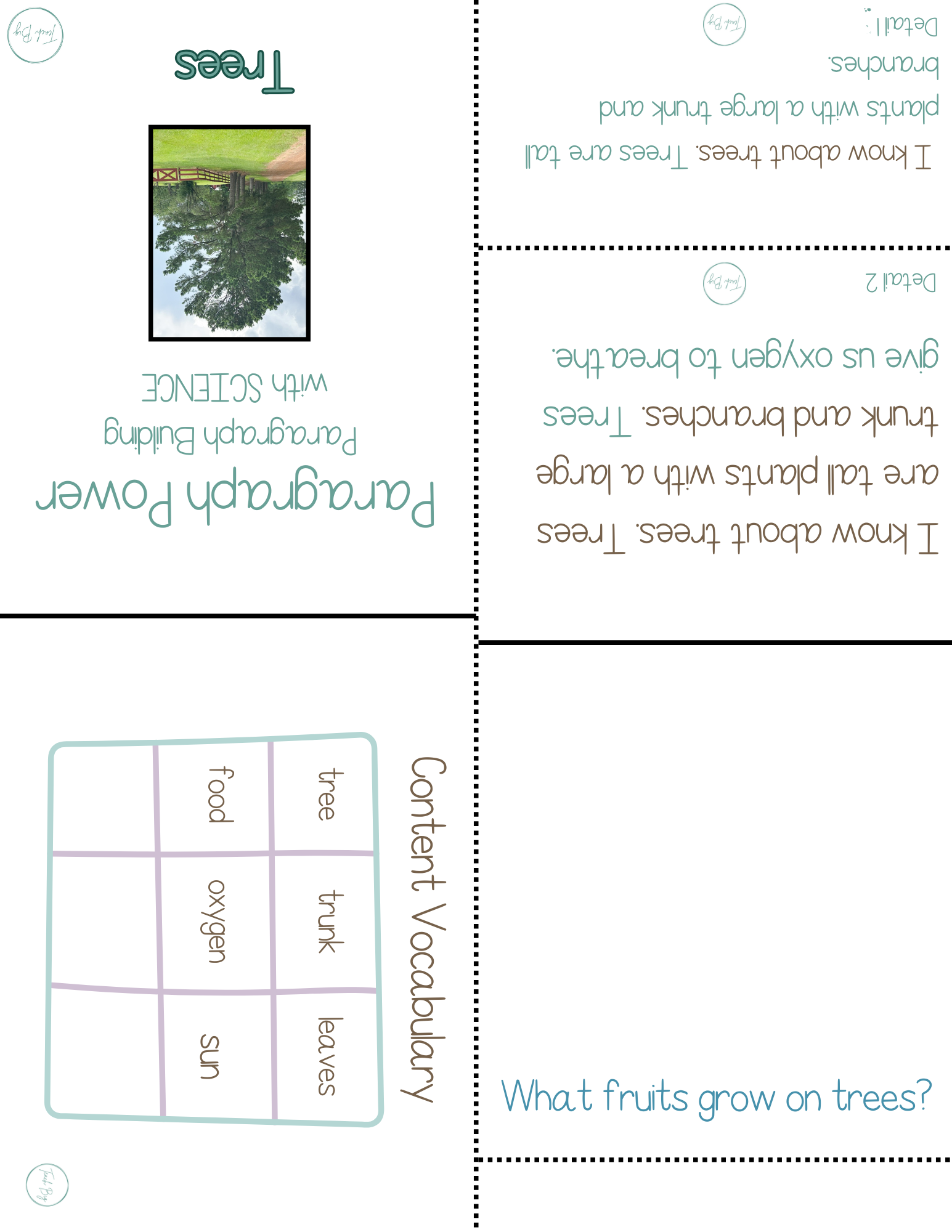 Paragraph Power - Science Trees | Whether It Is A Small Group Paired Student Activity Or An